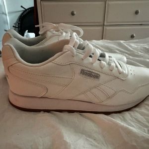 White reeboks. Worn once, have a few scuffs